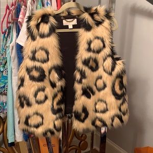 Michael Kors leopard print fur vest